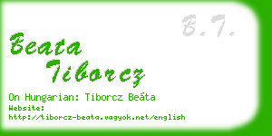 beata tiborcz business card